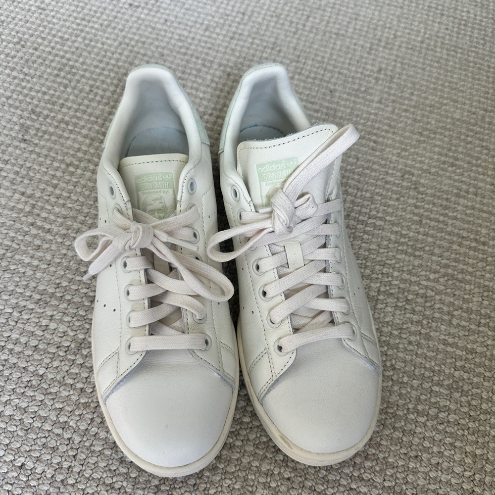 Adidas Cream Lace-Up Sneakers